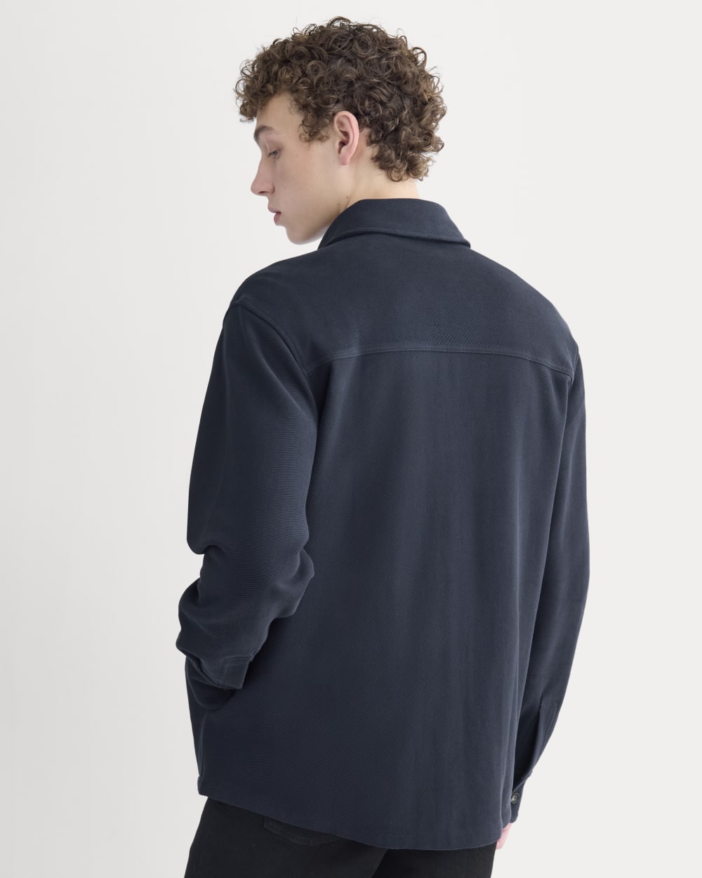 Relaxed Knit Utility Shirt | Navy - Image 4