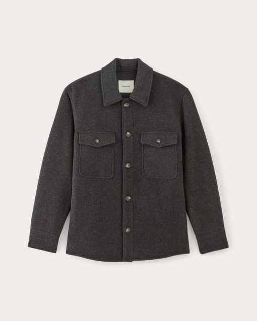Alternative view of The Wool Overshirt | Heather Charcoal