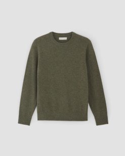 Alternative view of The Grade-A Cashmere Crew | Heathered Army Green