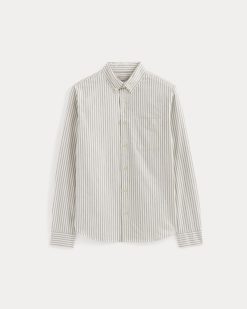 Alternative view of The Classic Oxford Shirt | Bone/Navy | Tall
