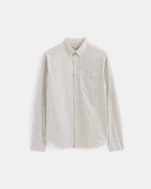 Alternative view of The Classic Oxford Shirt | Bone/Navy | Tall