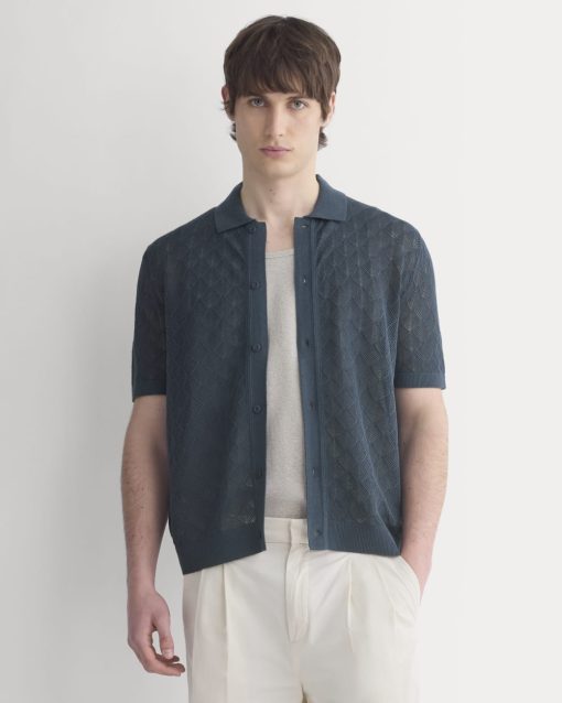 Open-Knit Resort Shirt | Midnight Navy
