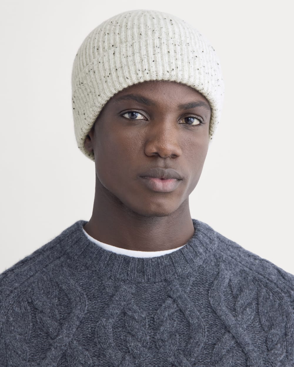 The Cashmere Ribbed Beanie | Frost Donegal - Image 3