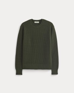 Alternative view of Waffle Rollneck Crew in Everyday Cotton | Dark Green