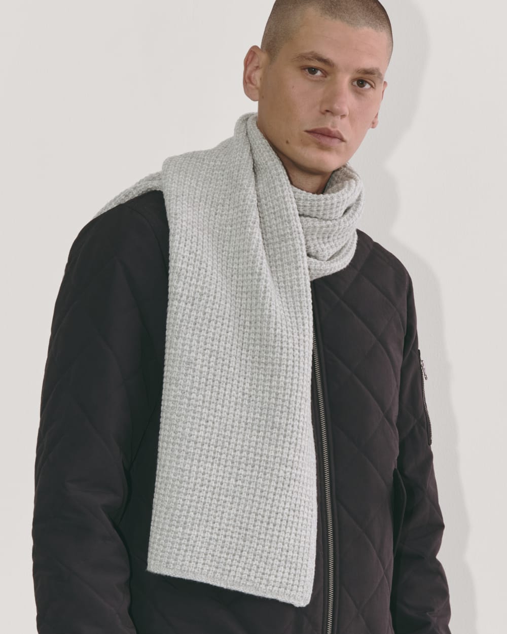 The Waffle Scarf | Heather Grey - Image 2