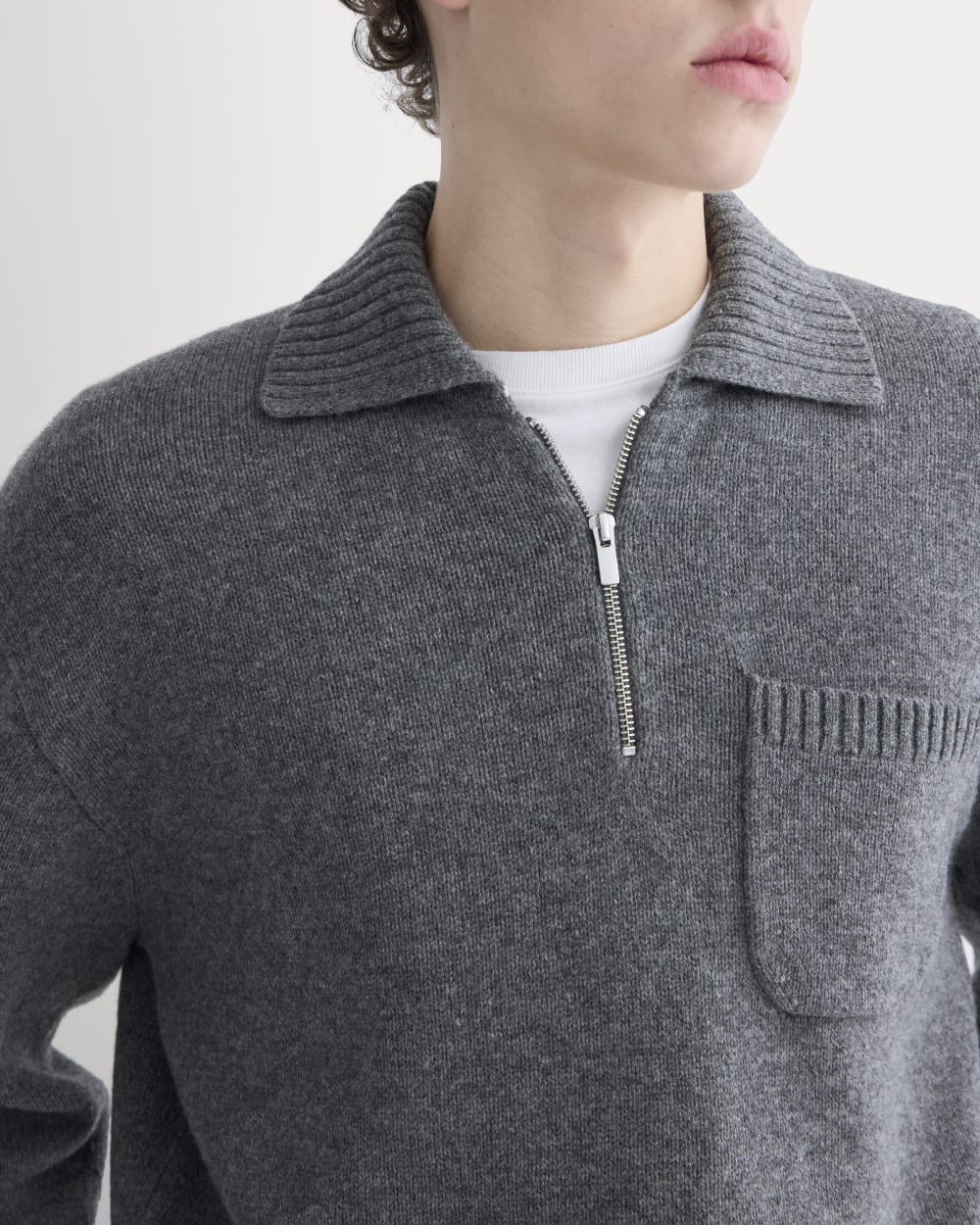 Luxe Merino Quarter-Zip Pullover | Heathered Charcoal - Image 4