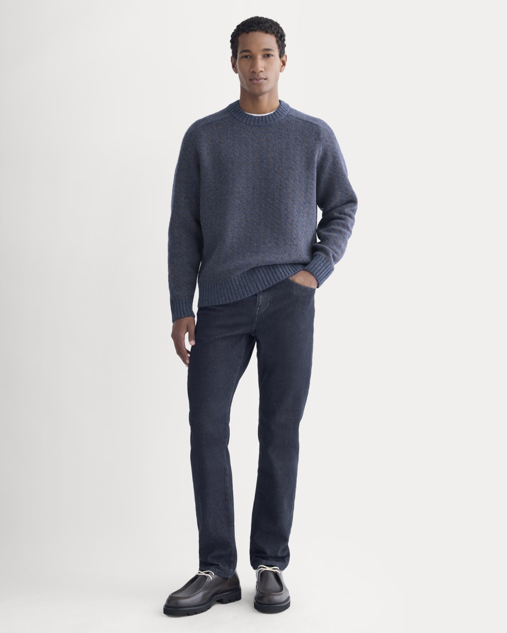 Wool Cashmere Nordic Crew | Heathered Indigo - Image 3
