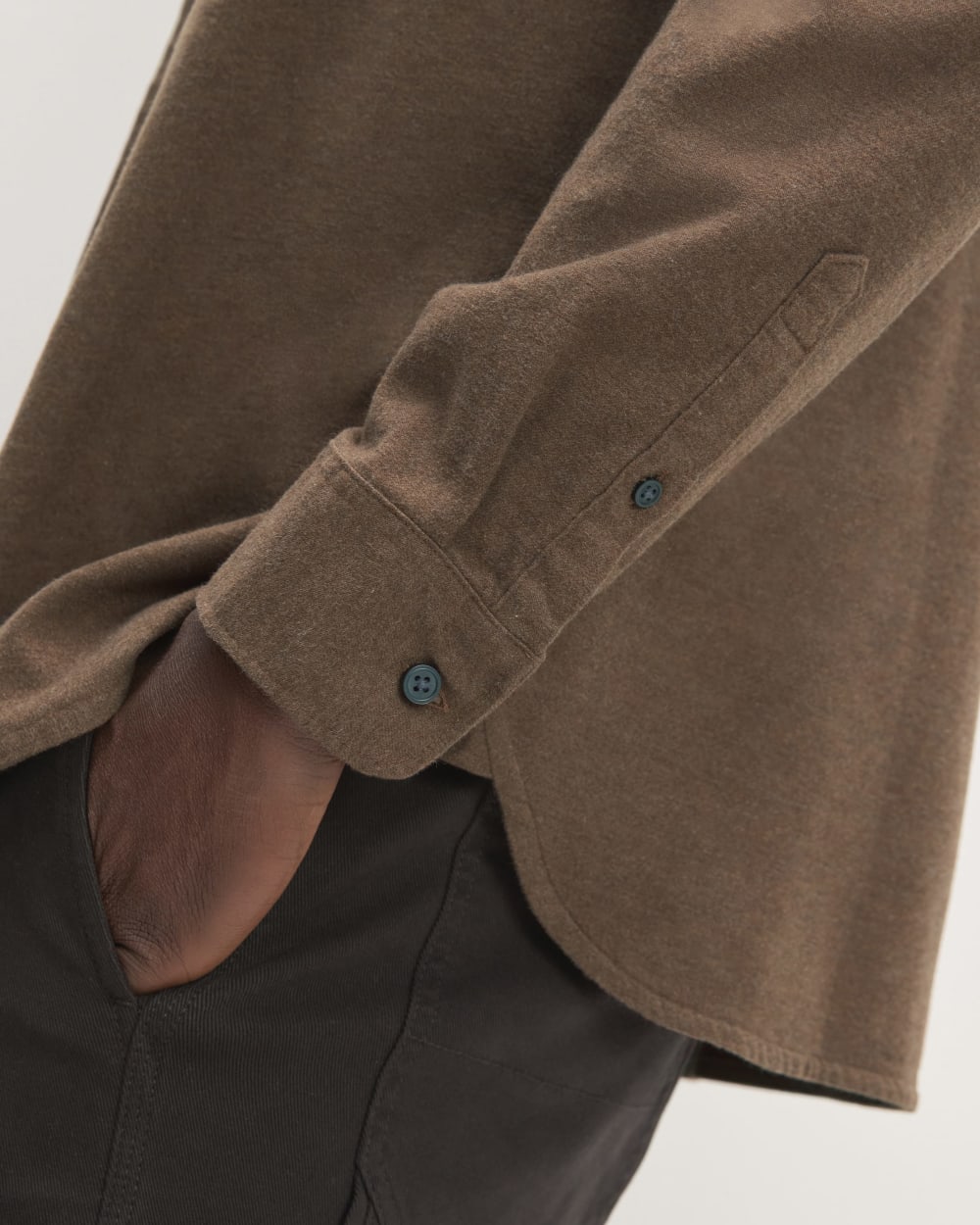 The Brushed Flannel Shirt | Heathered Cocoa Brown - Image 5